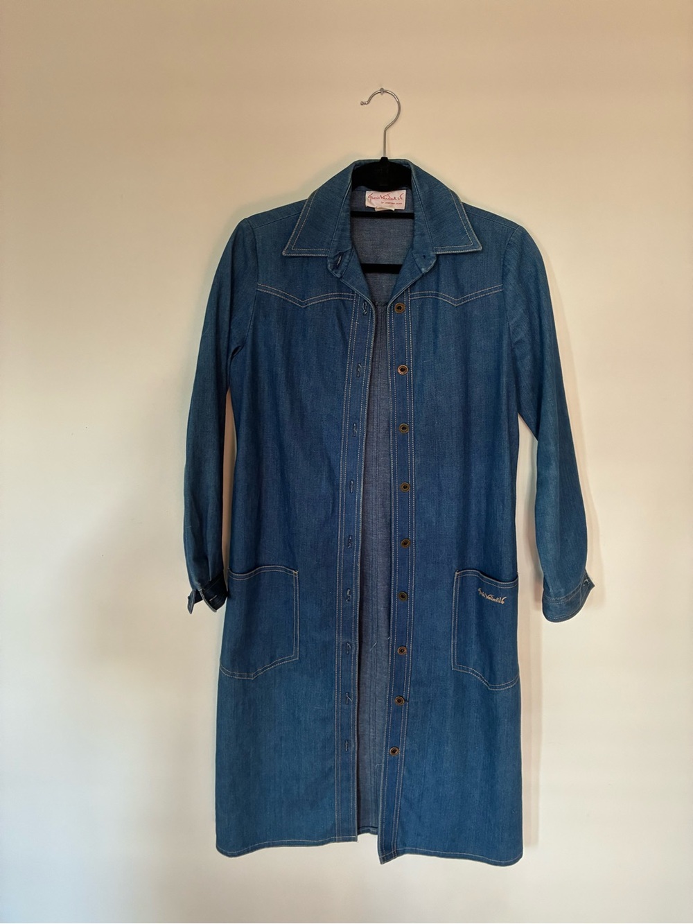 Gloria Vanderbilt Medium Blue Denim Longline Jacket